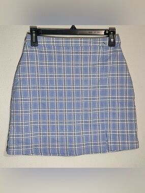 Hollister Blue and White Plaid Skirt NWT